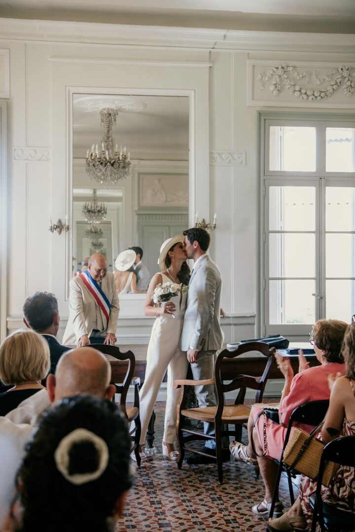 Cérémonie civile des jeunes mariés à la mairie de Montferrier-sur-Lez