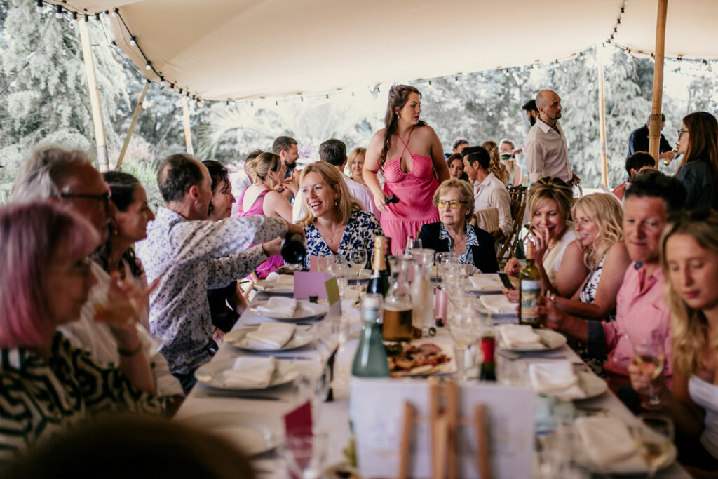 Repas du soir lors d'un mariage au Domaine de Lupiac Gers